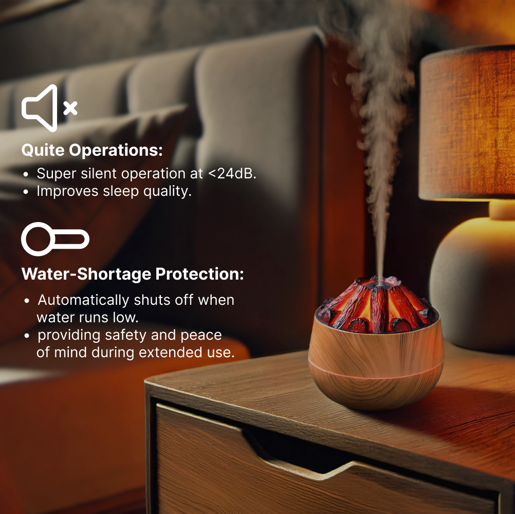 Portable Charcoal Humidifier - 300ML USB Desktop Humidifier for Home & Office