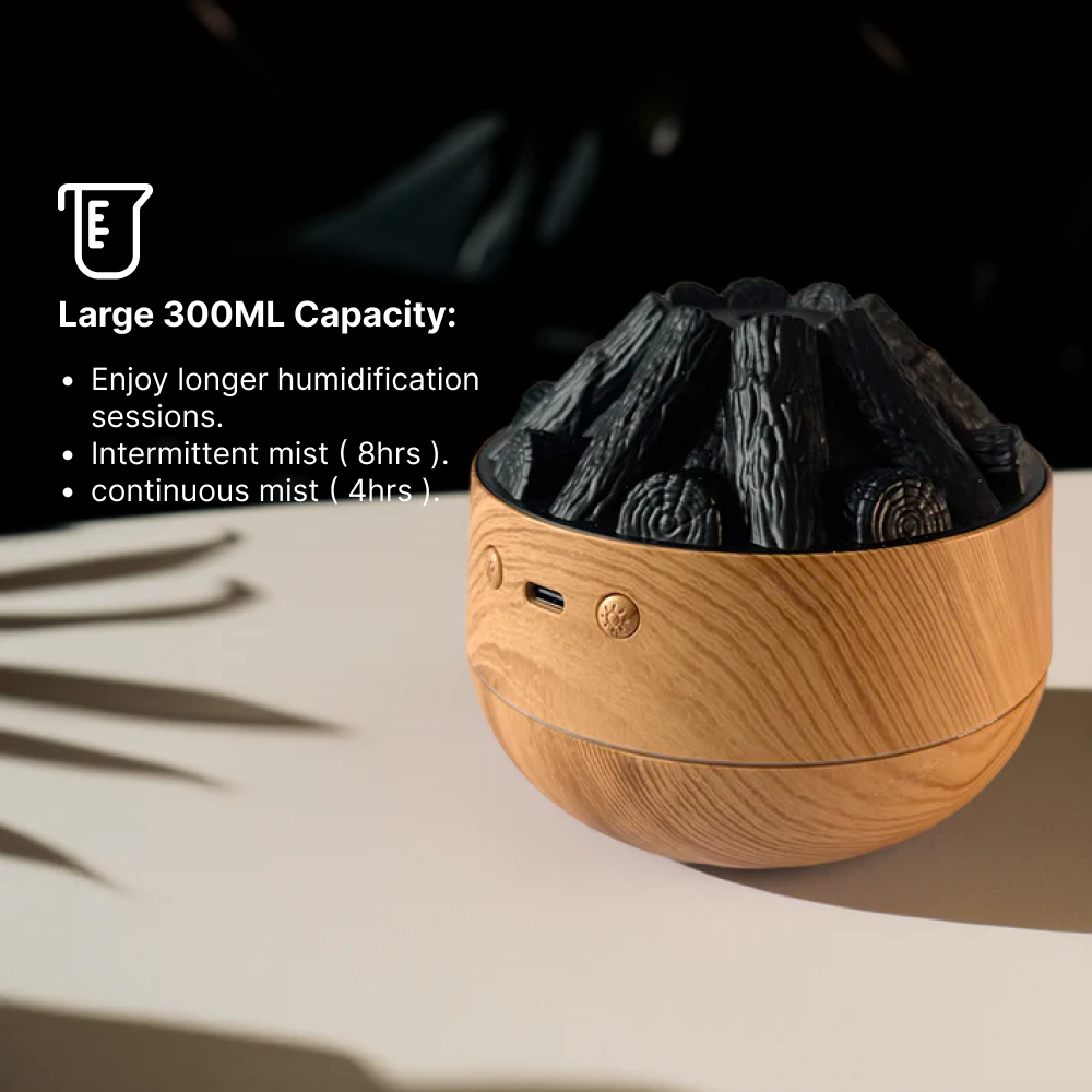 Portable Charcoal Humidifier - 300ML USB Desktop Humidifier for Home & Office