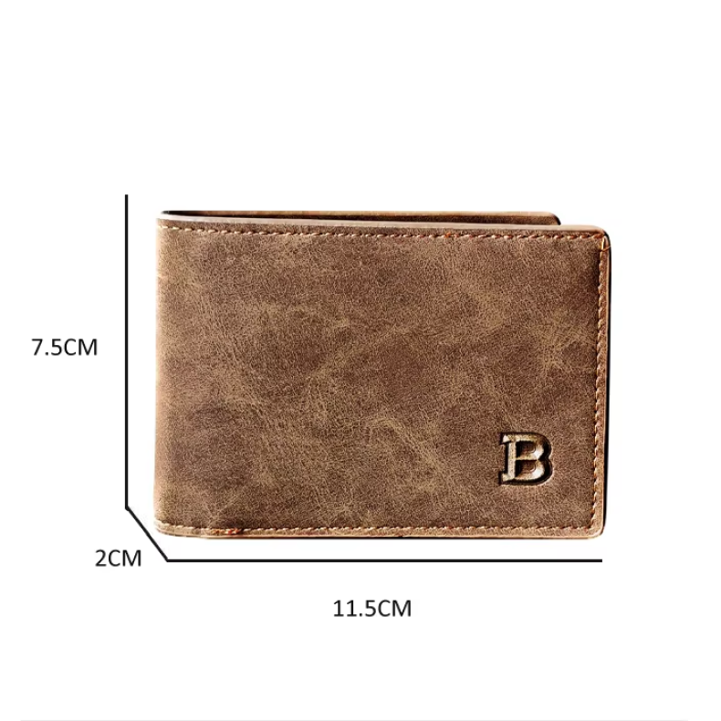 Retro Men’s Leather Wallet with Coin Pouch – Slim, Stylish Wallet with Zippered Compartment