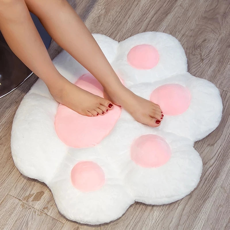 Bear Paw Plush Cushion – Cartoon Stuffed Animal Seat Pillow for Girls’ Home Decor