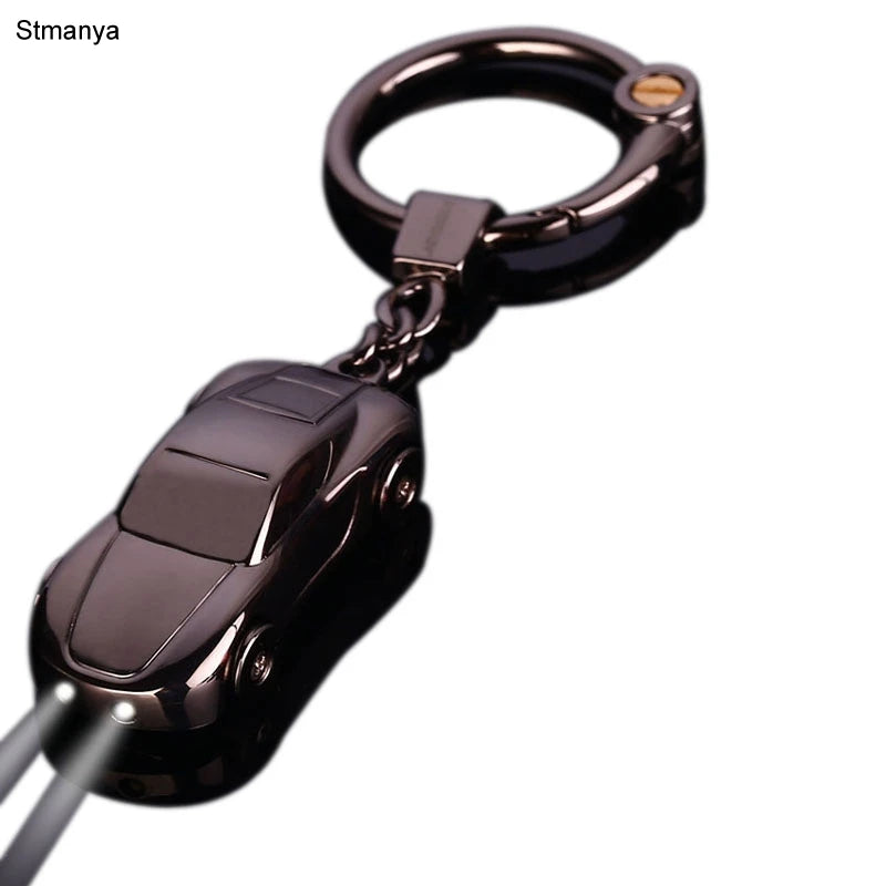 High-Quality Metal Car Keychain – Zinc Alloy Key Holder with Gift Box for Men and Couples