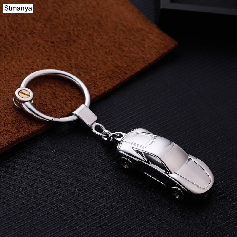 High-Quality Metal Car Keychain – Zinc Alloy Key Holder with Gift Box for Men and Couples