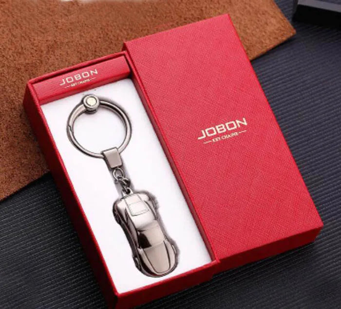 High-Quality Metal Car Keychain – Zinc Alloy Key Holder with Gift Box for Men and Couples