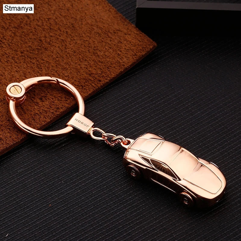 High-Quality Metal Car Keychain – Zinc Alloy Key Holder with Gift Box for Men and Couples