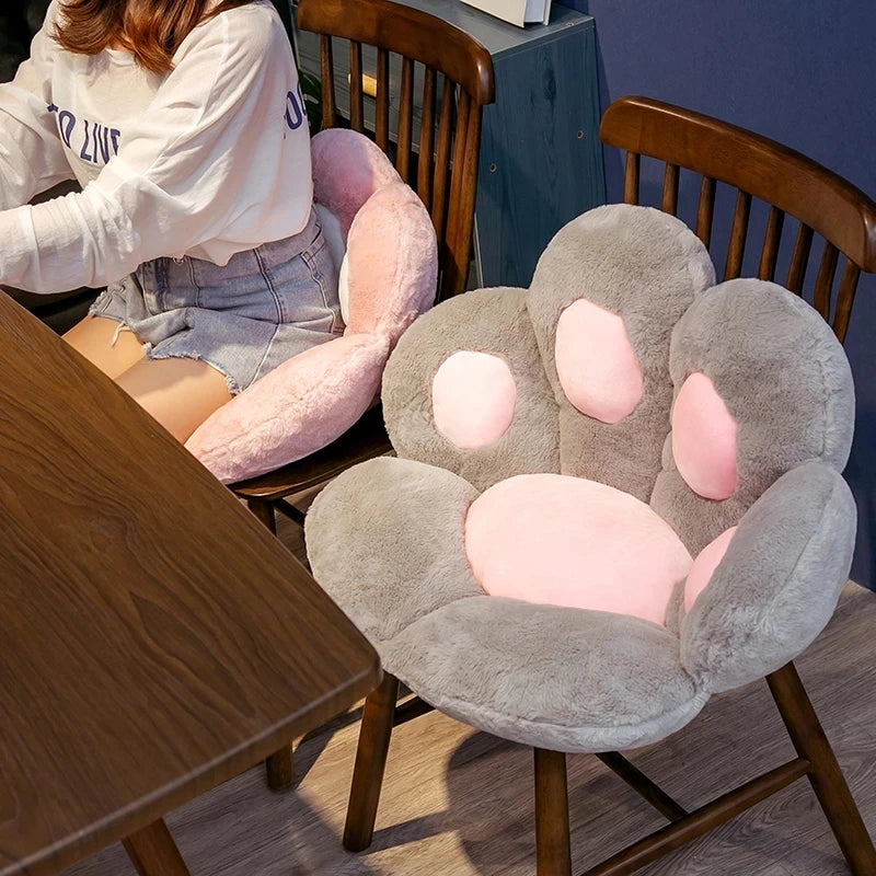 Bear Paw Plush Cushion – Cartoon Stuffed Animal Seat Pillow for Girls’ Home Decor