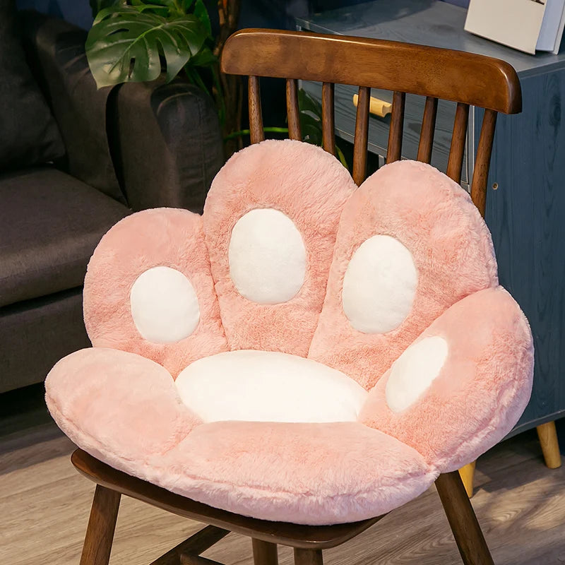 Bear Paw Plush Cushion – Cartoon Stuffed Animal Seat Pillow for Girls’ Home Decor