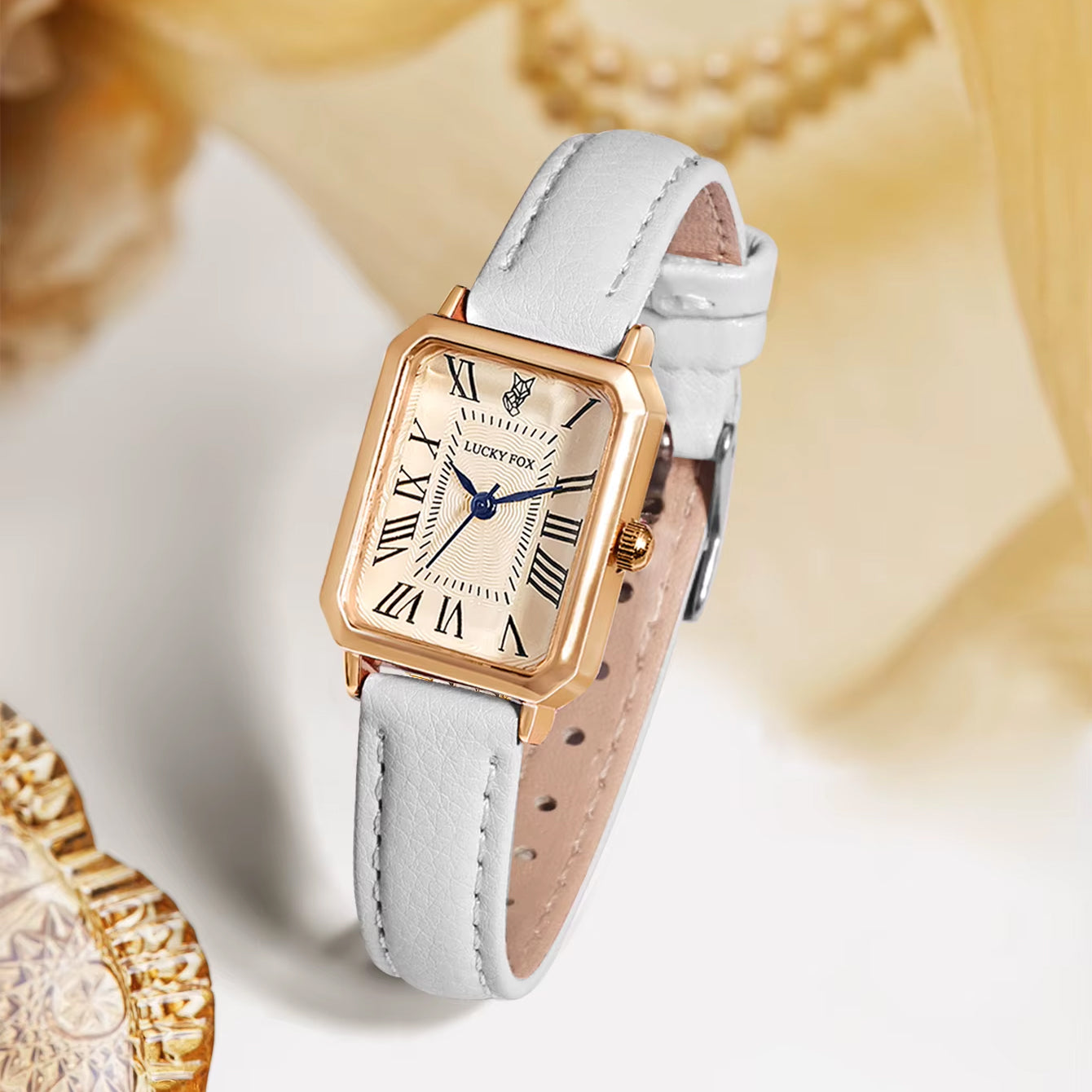 Retro Square Leather Strap Quartz Watch – Casual Roman Numeral Dial Wristwatch for Women