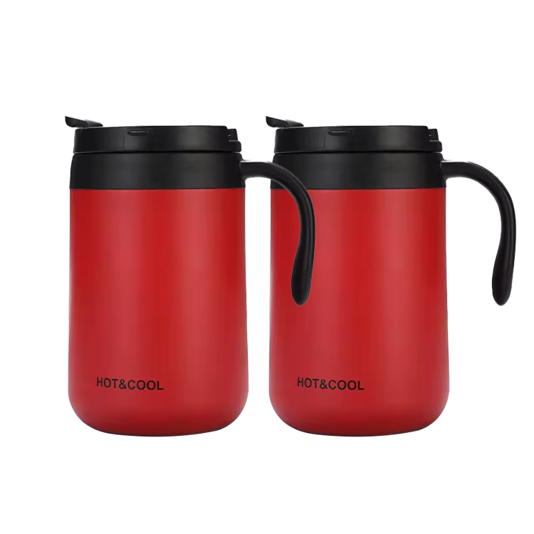350ml/500ml Stainless Steel Insulated Coffee Mug with Handle - Double Wall Thermos Tumbler for Hot & Cold Drinks, Matte Finish