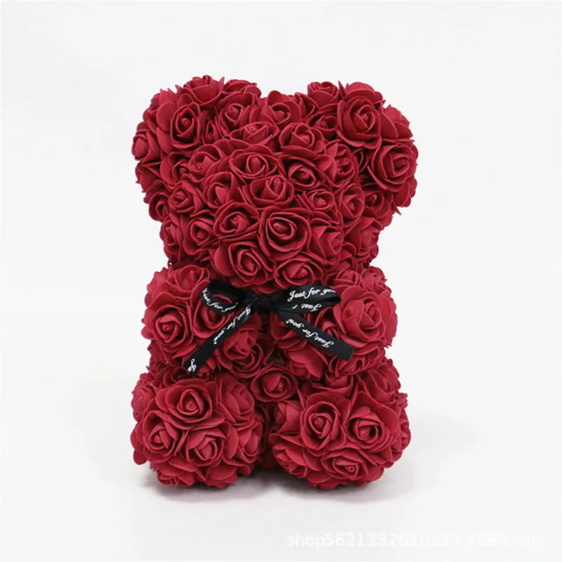 Artificial Foam Rose Bear – Romantic Gift for Valentine’s Day, Mother’s Day, Weddings, and Anniversaries