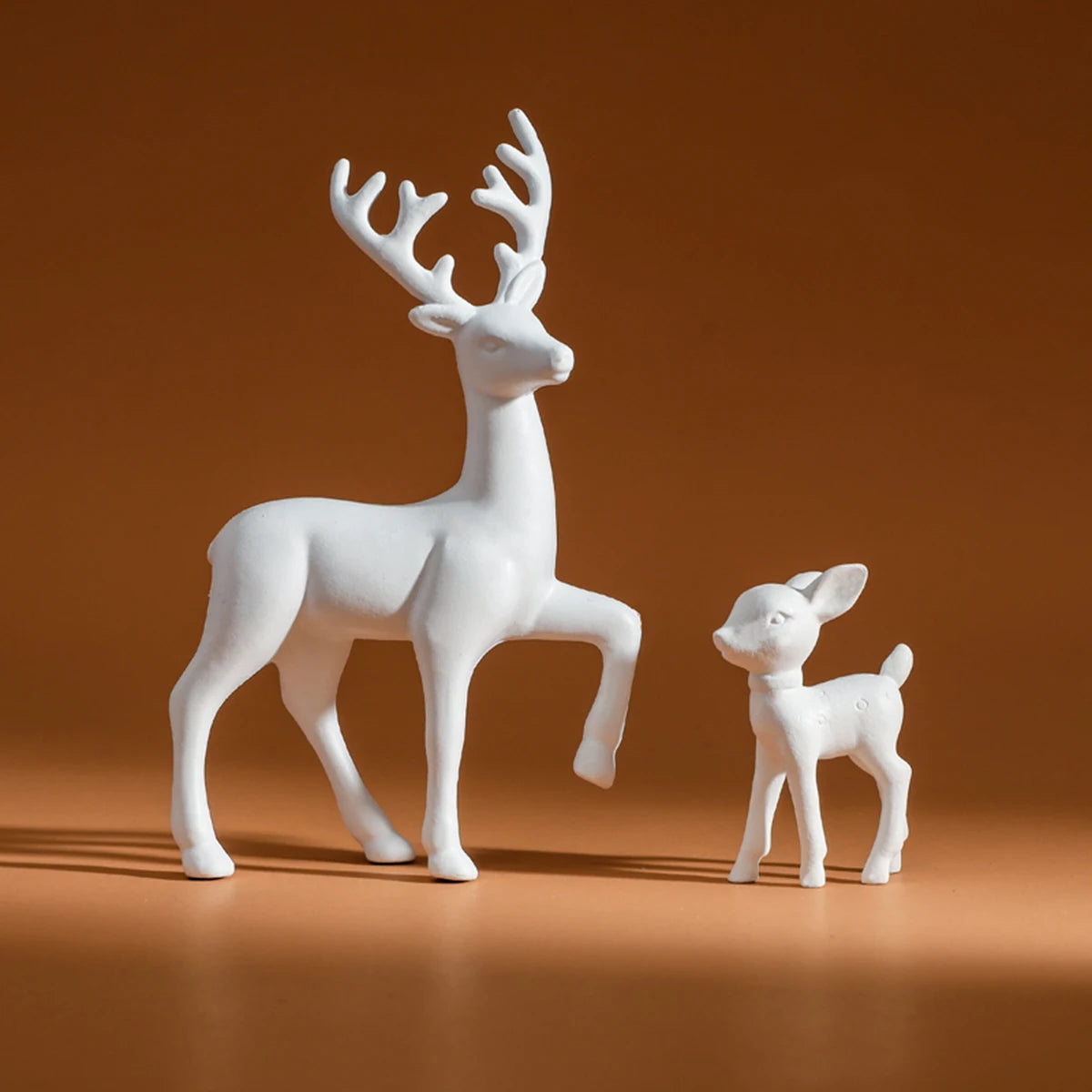 Set of 2 Mother Deer and Fawn Figurines – Cute Kids Room Decor Sculptures for Christmas & Home Decoration
