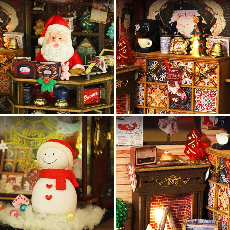 Kit de maison de poupée miniature de Noël au pays des merveilles