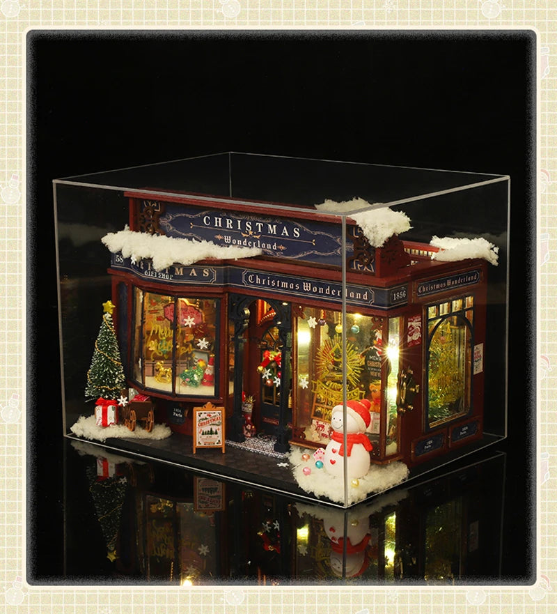 Kit de maison de poupée miniature de Noël au pays des merveilles