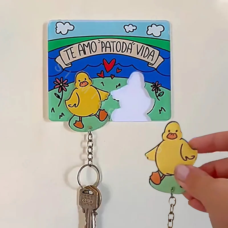 Wall-Mounted Key Holder with Couple Keychains – "Up" Movie-Inspired Jigsaw Key Ring Hanger, Perfect Christmas Gift