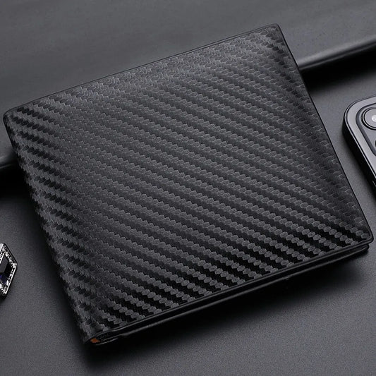 CarbonEdge Compact Wallet – Sleek Carbon Fiber Men’s Card Holder with Zipper and Photo Slot