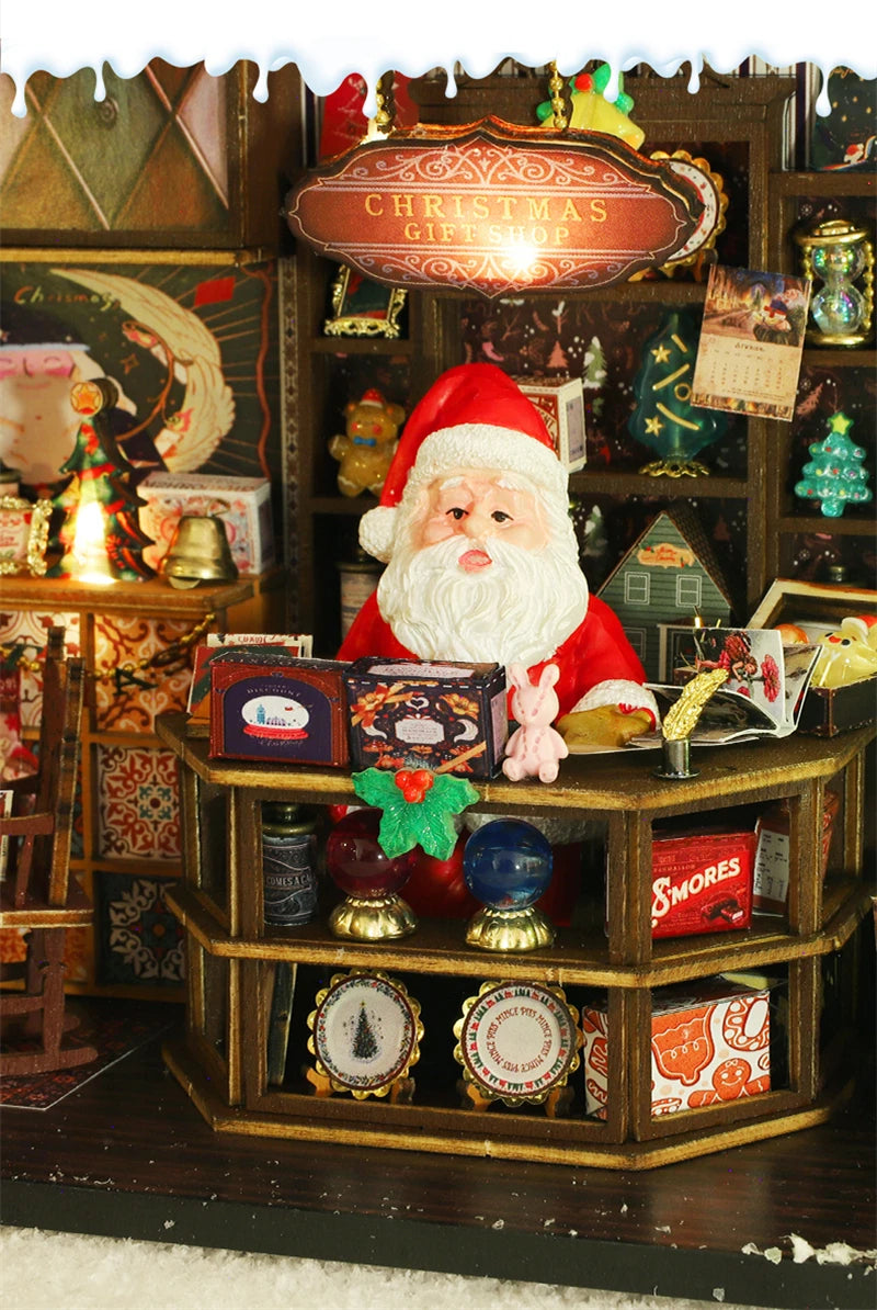 Kit de maison de poupée miniature de Noël au pays des merveilles