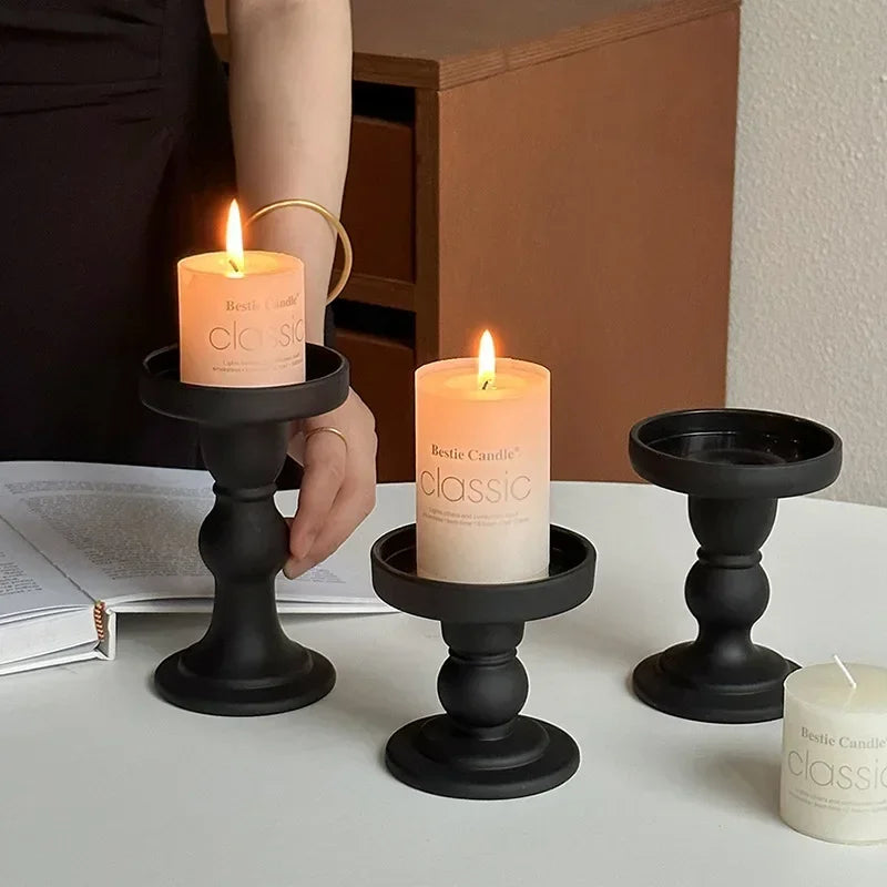 Retro Roman Column Glass Candle Holder – Elegant Aromatherapy and Home Decor Ornament