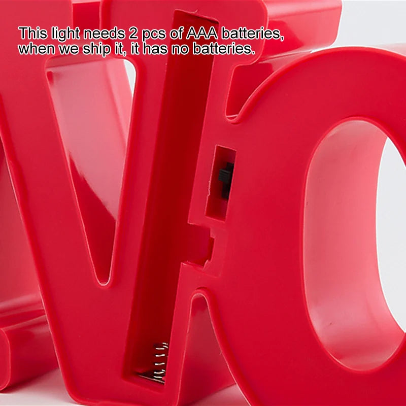 Valentine's Day LOVE Letter LED Decorative Light – Romantic Table Ornament