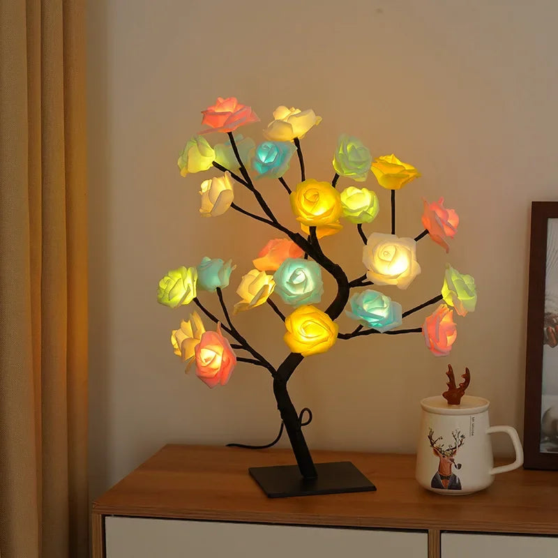 24 LED Rose Lamp – Decorative Rose Light Tree for Weddings, Mother’s Day, Valentine’s Day, and Gifts