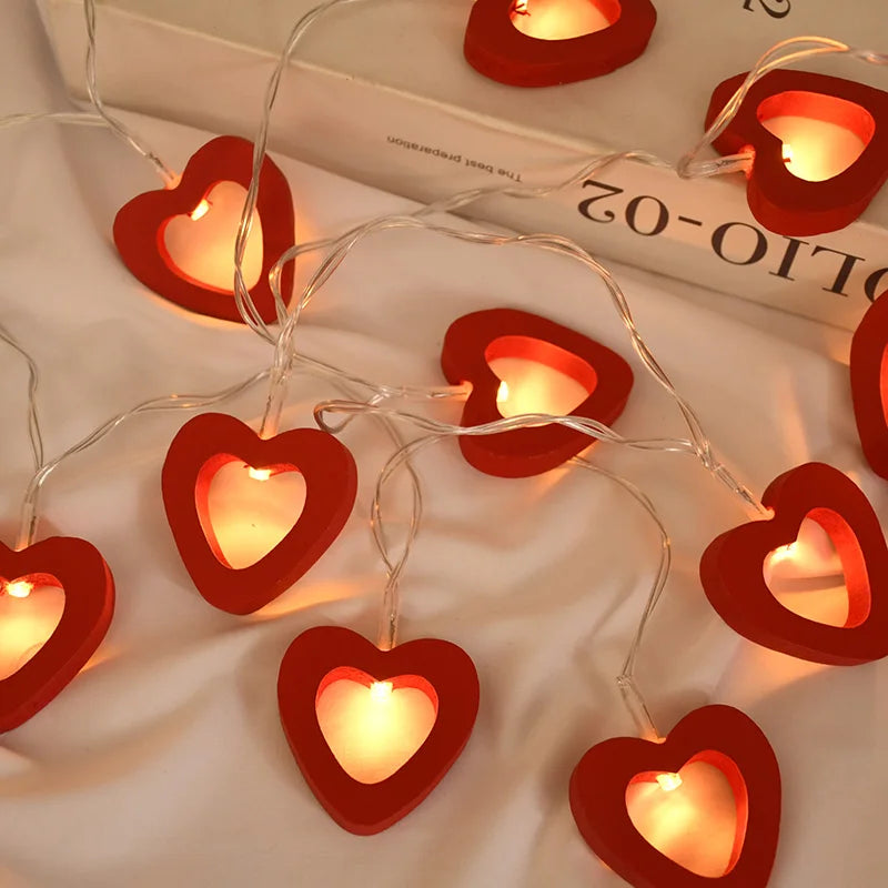 10 LED Love Heart String Lights Valentine's Day Decoration Garland Led Fairy Lights
