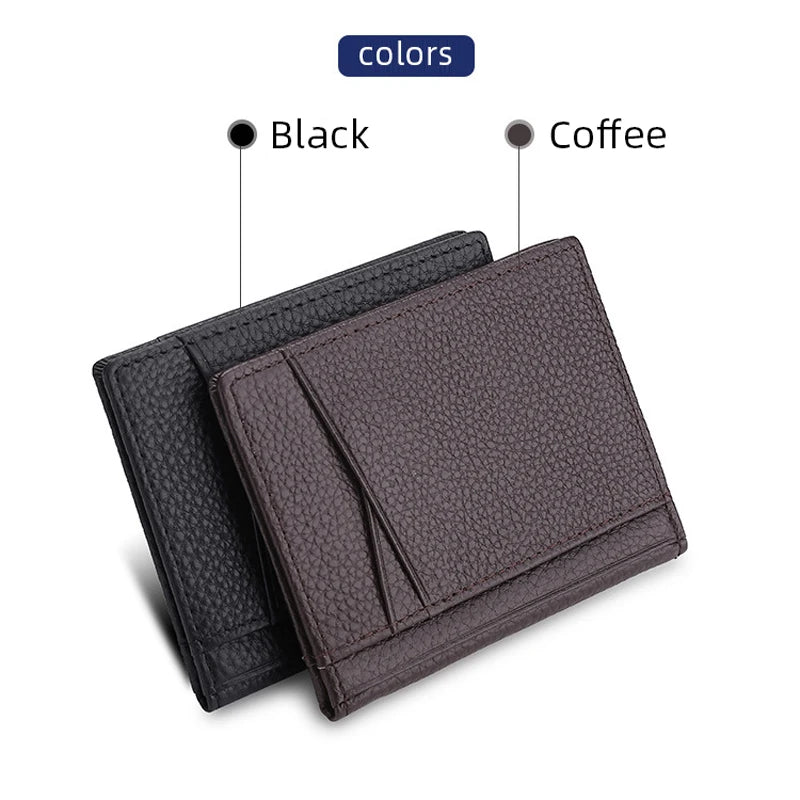 Super Slim Genuine Leather Credit Card Holder Wallet – Minimalist Small Card Organizer for Men