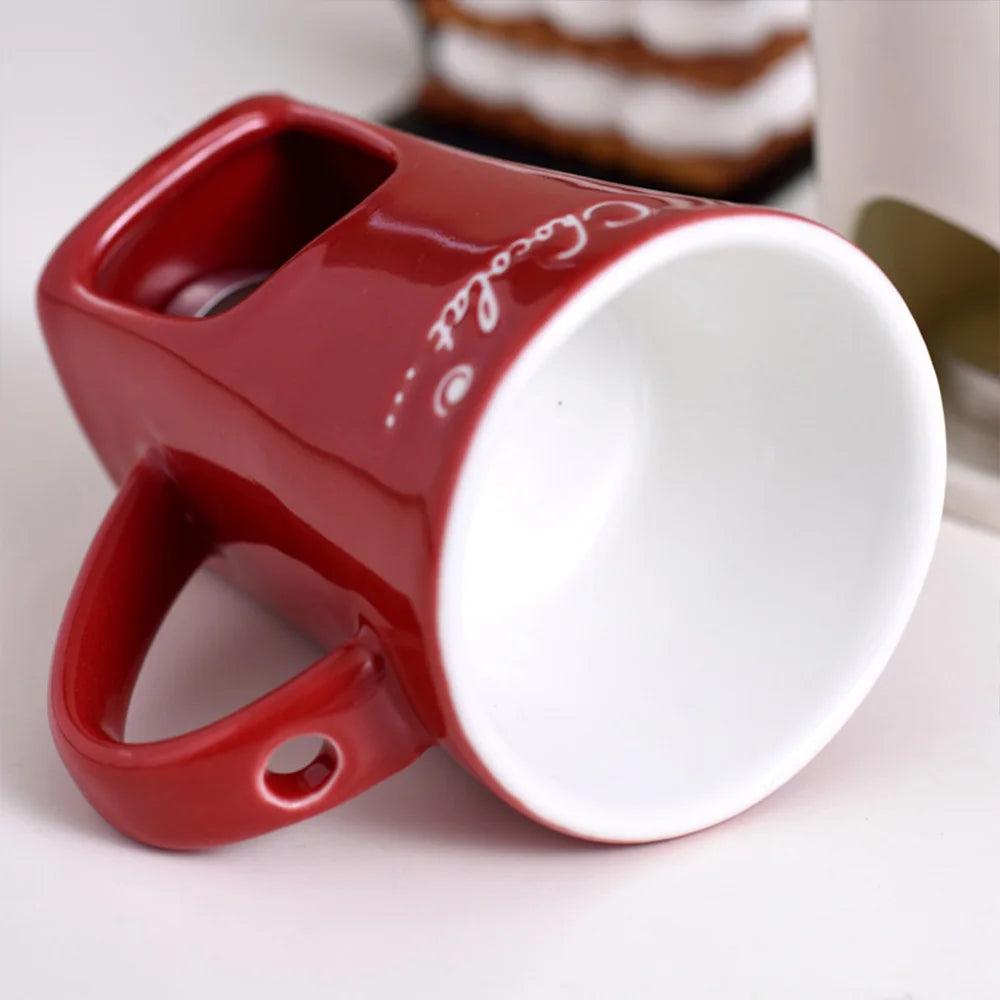 Personal Mini Fondue Mug Set – Ceramic Chocolate & Cheese Melting Cup with Forks, Ideal for Valentine's Day and Girls' Gifts