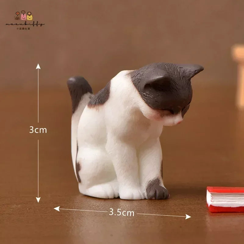 Resin Cat Ornaments – Miniature Kitten Figurines for Fairy Garden, Dollhouse, and DIY Home Decor