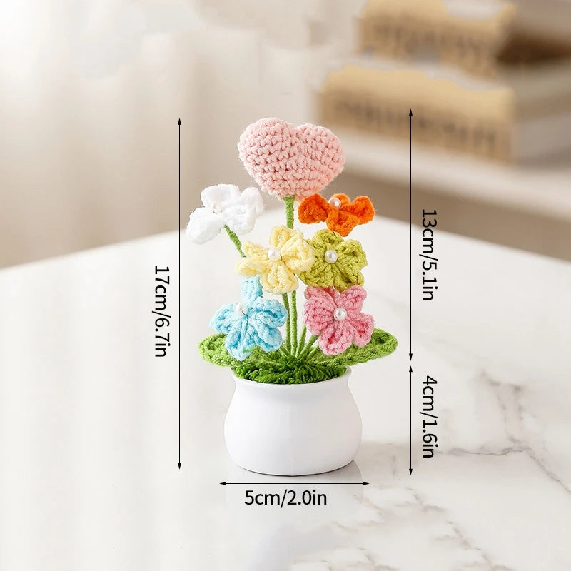 Hand-Knitted Flower Bouquet Crochet Flower - Home Decoration