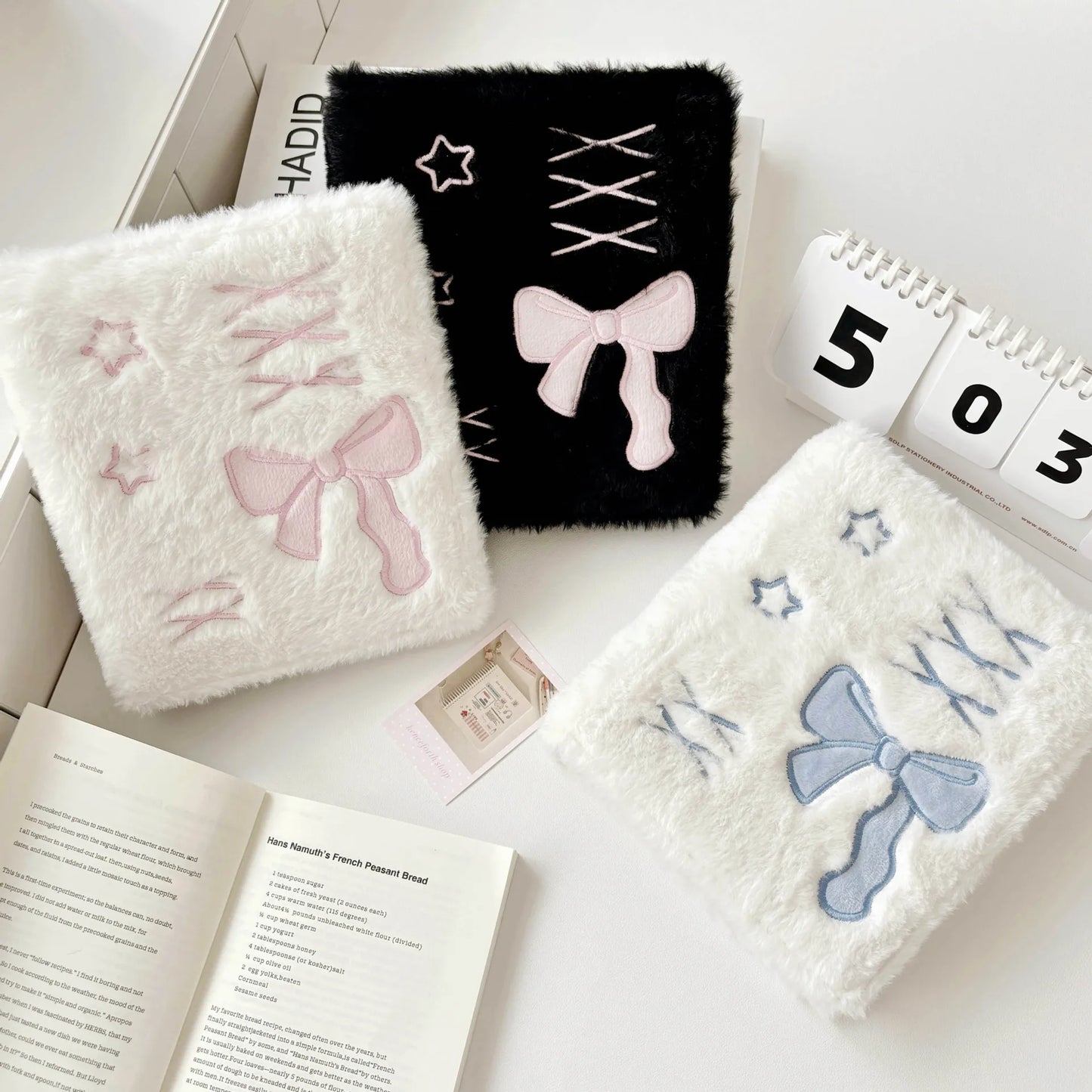 Cute A6 Binder Photo Album – Embroidery Bow Photocard Holder Book