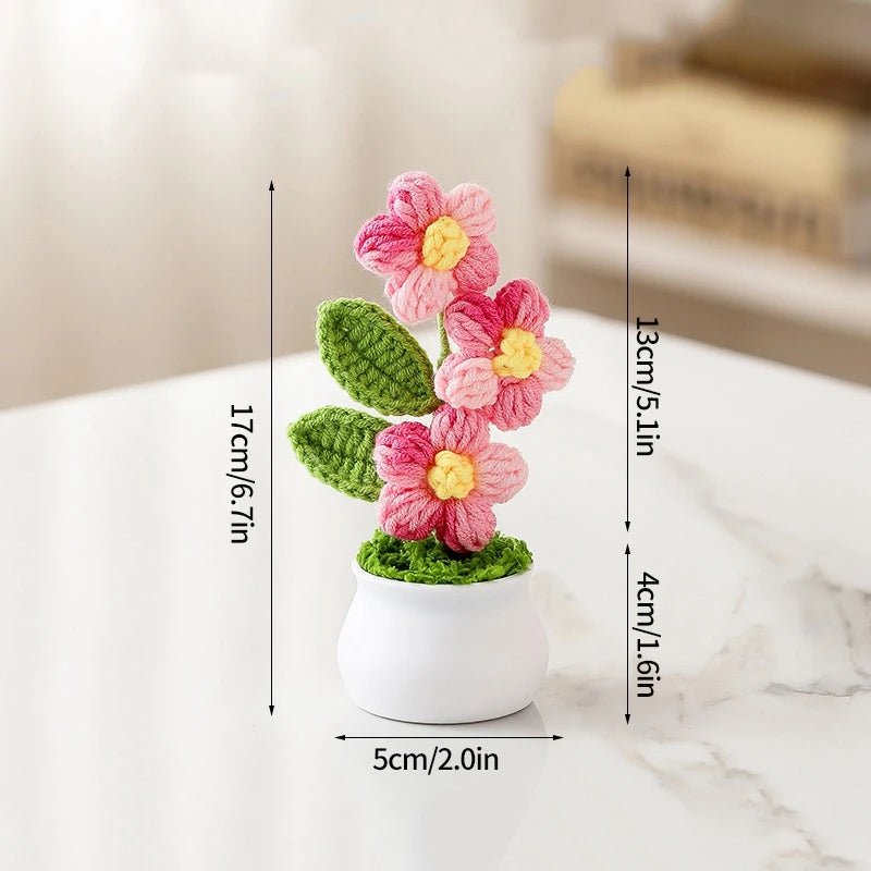 Hand-Knitted Flower Bouquet Crochet Flower - Home Decoration