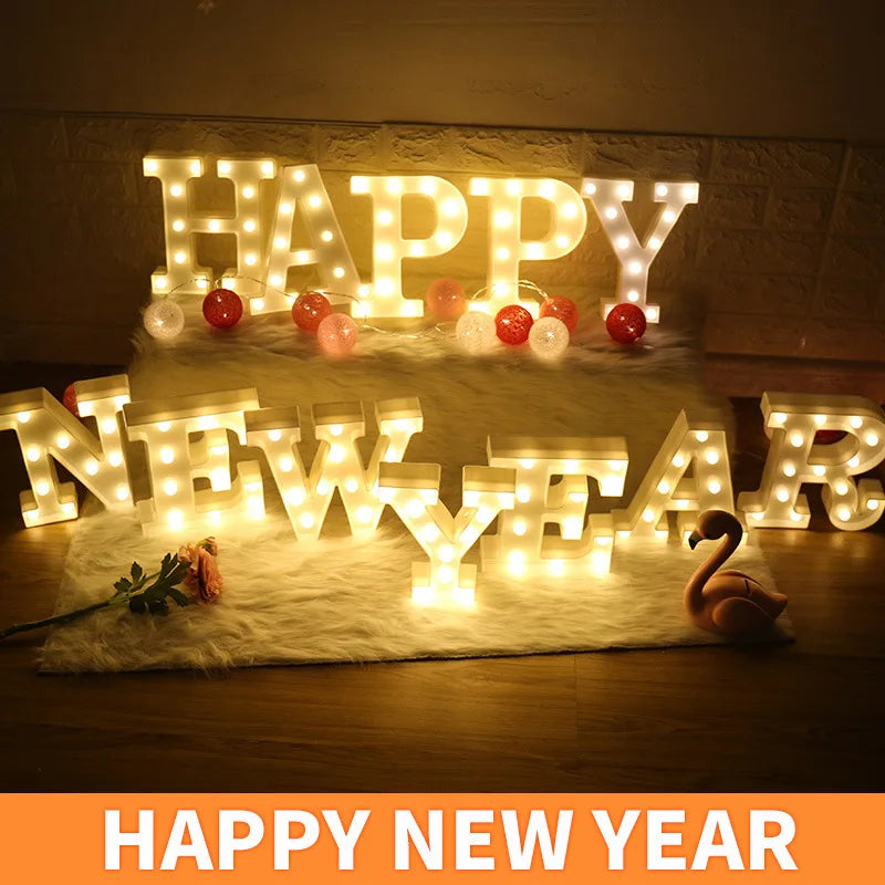 Luminous Alphabet & Number LED Lamp – Decorative Night Light for Birthdays, Weddings, Valentine’s Day, and Parties