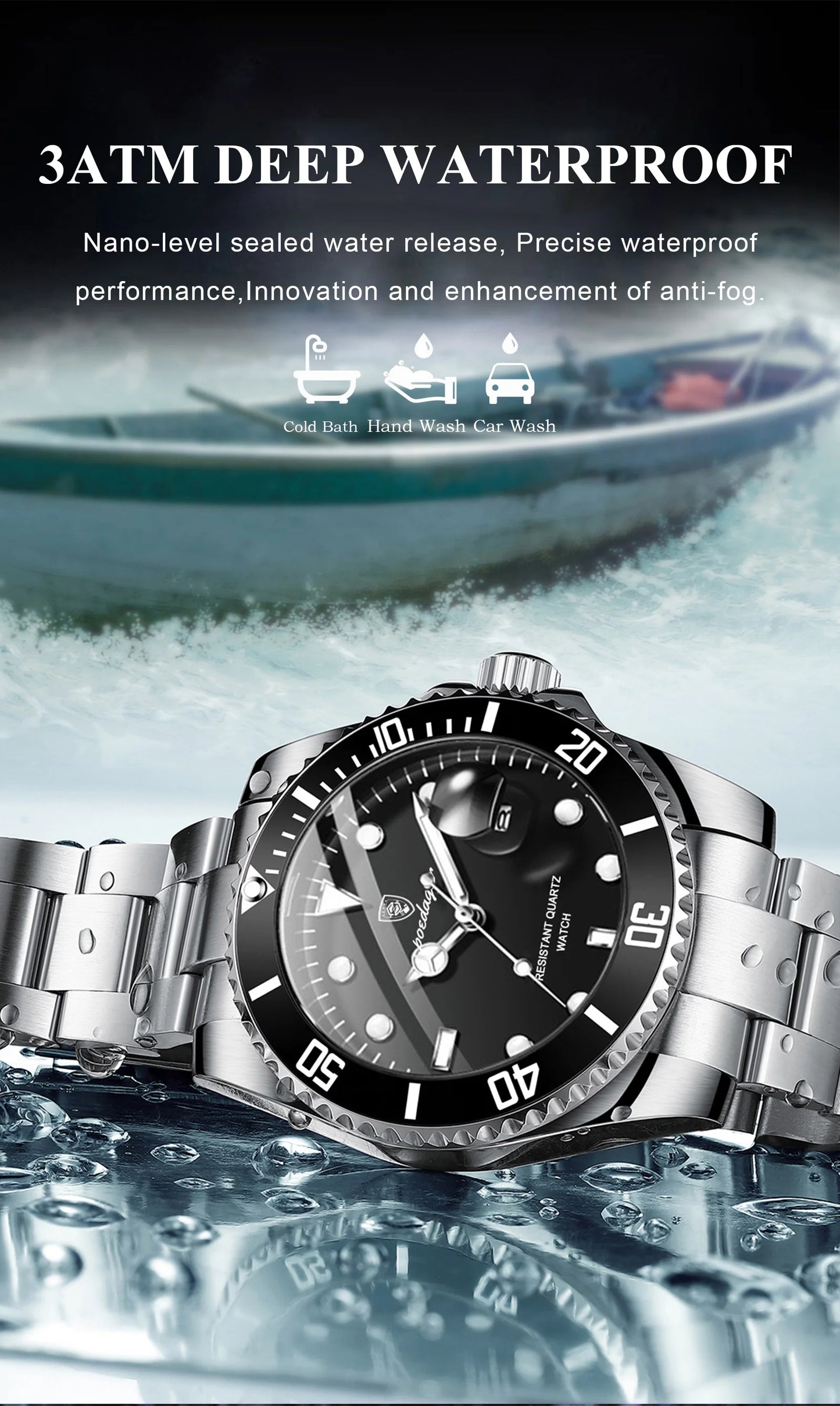 POEDAGAR Luxury Men Watch Casual Waterproof Luminous Date Men's Quartz Wristwatch High Quality Stainless Steel Man Watches Reloj