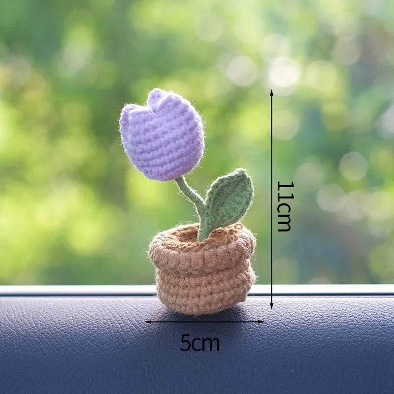 Hand-Knitted Sunflower Crochet Flower - Home Decoration