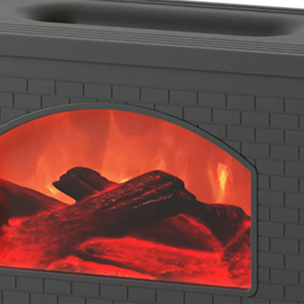 Flame Effect Fireplace Humidifier – Portable Tabletop USB Aroma Diffuser with 270ml Water Tank