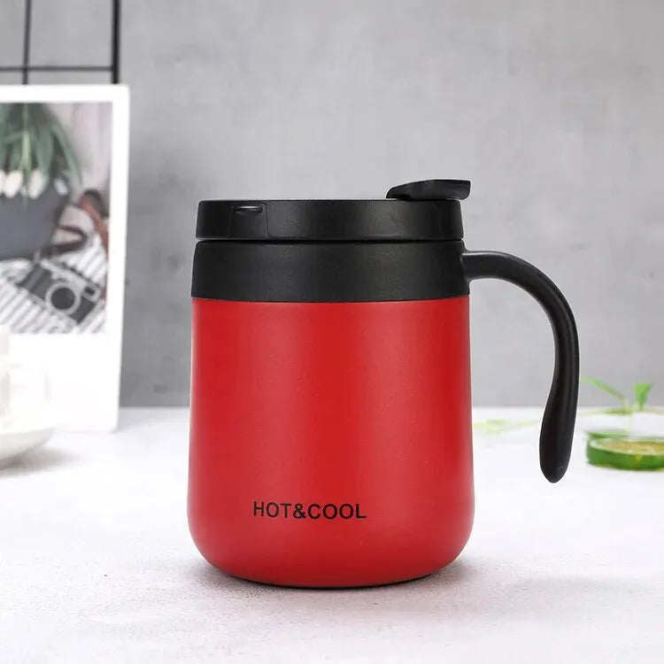 350ml/500ml Stainless Steel Insulated Coffee Mug with Handle - Double Wall Thermos Tumbler for Hot & Cold Drinks, Matte Finish