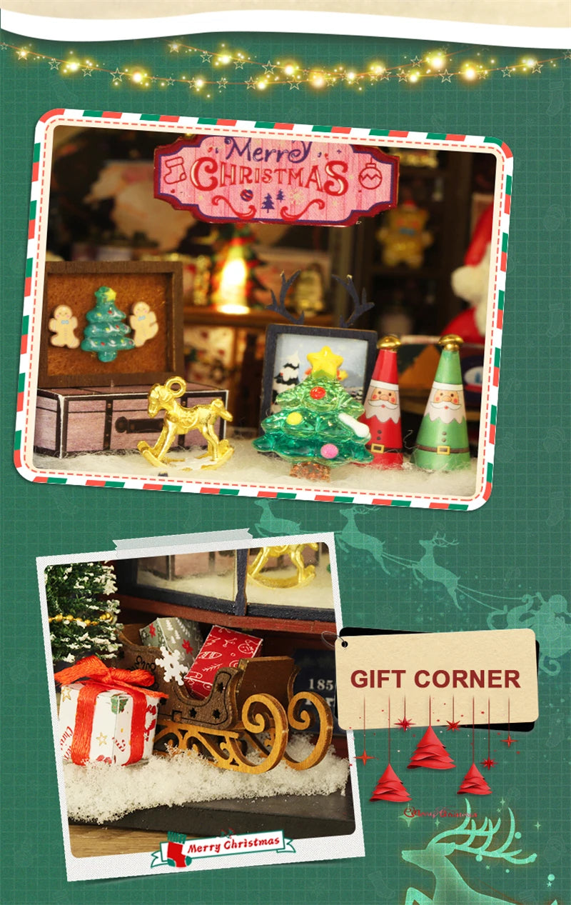Kit de maison de poupée miniature de Noël au pays des merveilles