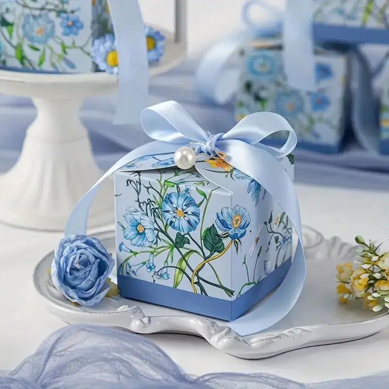 10-Piece Hand-Painted Floral Candy Box – Elegant Wedding, Engagement, and Anniversary Gift Boxes
