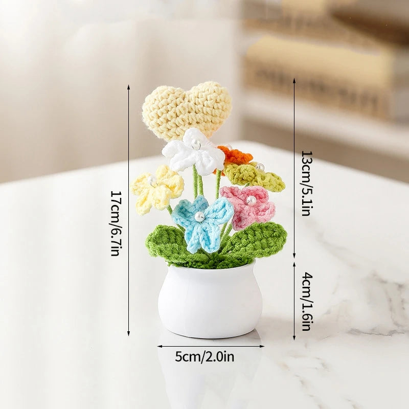 Hand-Knitted Flower Bouquet Crochet Flower - Home Decoration