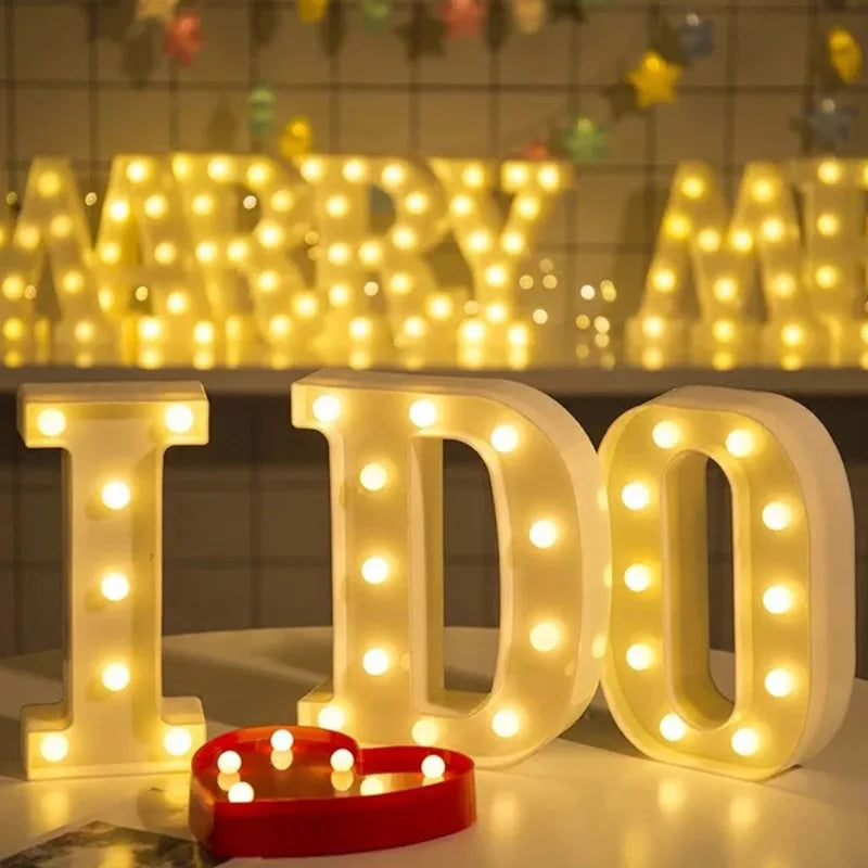 Luminous Alphabet & Number LED Lamp – Decorative Night Light for Birthdays, Weddings, Valentine’s Day, and Parties