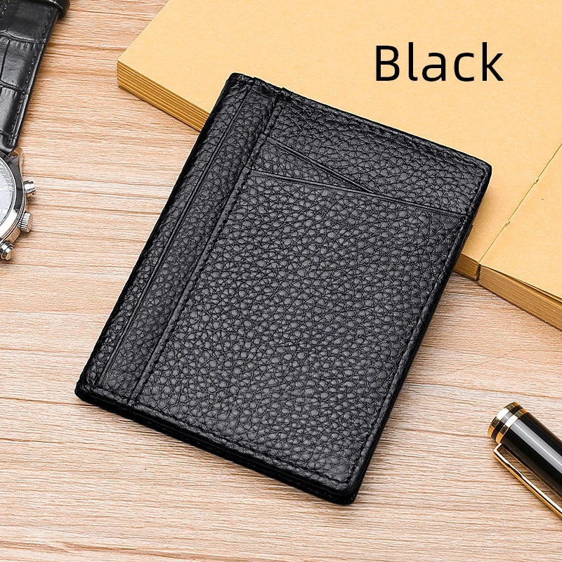 Super Slim Genuine Leather Credit Card Holder Wallet – Minimalist Small Card Organizer for Men