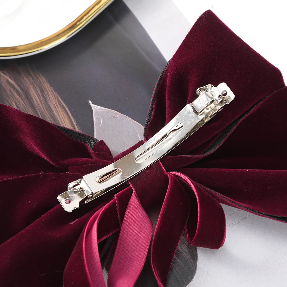 Velvet Bow Hair Clips – Elegant Barrettes for Women & Girls, Fashion Ribbon Hair Accessories