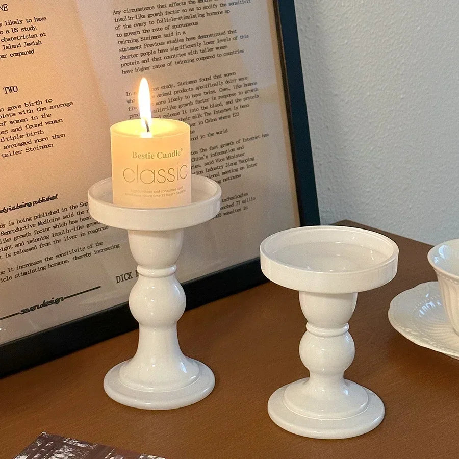 Retro Roman Column Glass Candle Holder – Elegant Aromatherapy and Home Decor Ornament