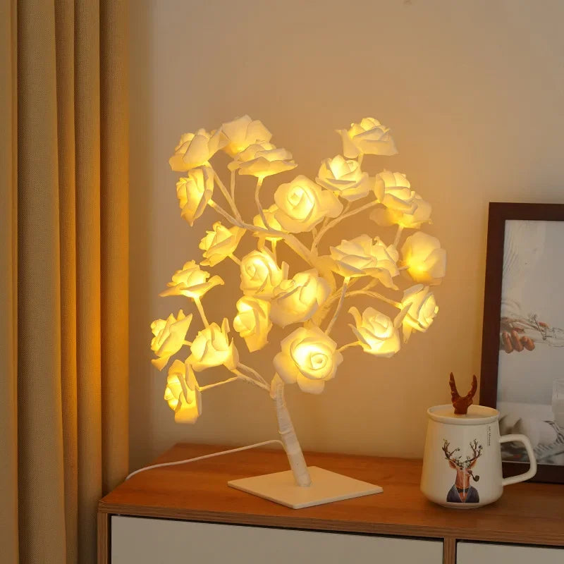 24 LED Rose Lamp – Decorative Rose Light Tree for Weddings, Mother’s Day, Valentine’s Day, and Gifts