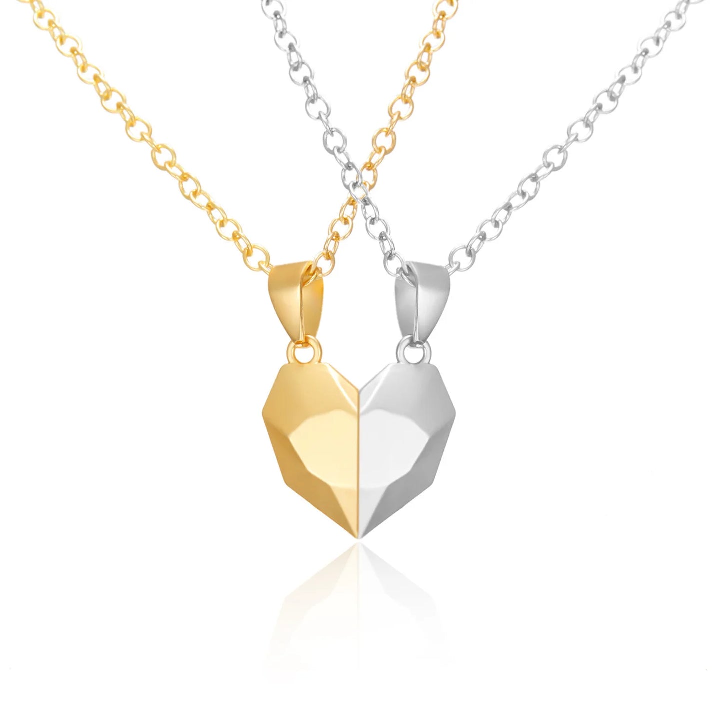 Magnetic Heart Electrocardiogram Pendant Necklace – Stainless Steel Couple Necklace Valentine's Day Gift