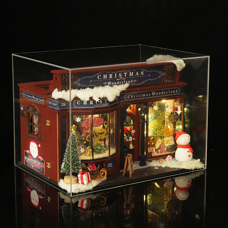 Kit de maison de poupée miniature de Noël au pays des merveilles