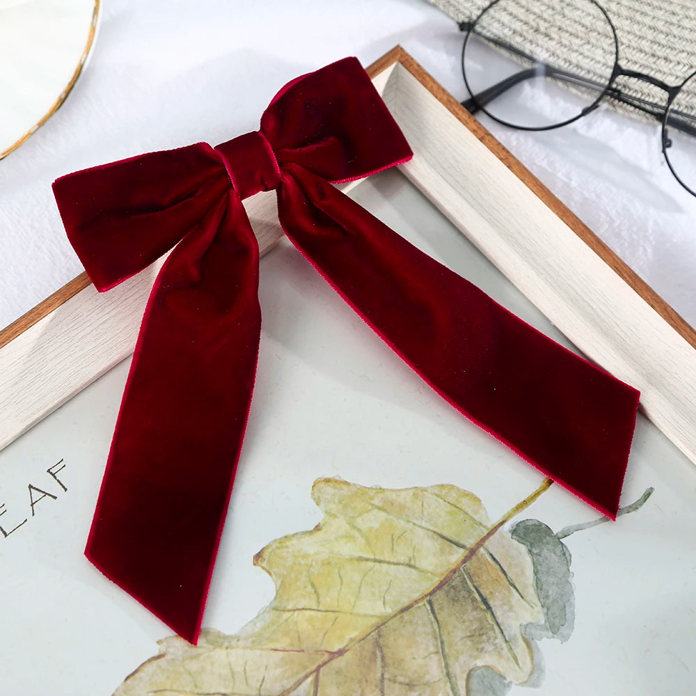 Velvet Bow Hair Clips – Elegant Barrettes for Women & Girls, Fashion Ribbon Hair Accessories