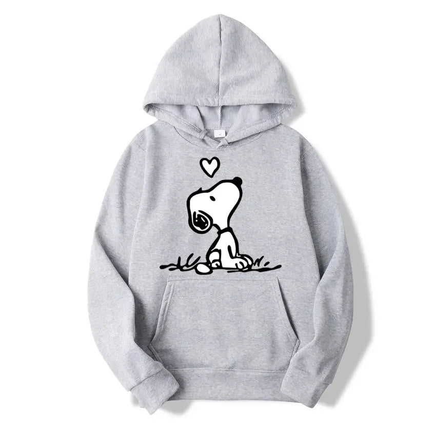 Cartoon Snoopy Hoodie – Women’s Casual Loose Fit Sweatshirt