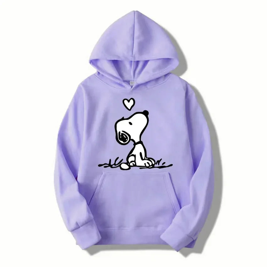 Cartoon Snoopy Hoodie – Women’s Casual Loose Fit Sweatshirt