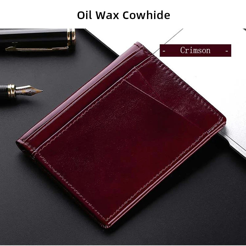 Super Slim Genuine Leather Credit Card Holder Wallet – Minimalist Small Card Organizer for Men
