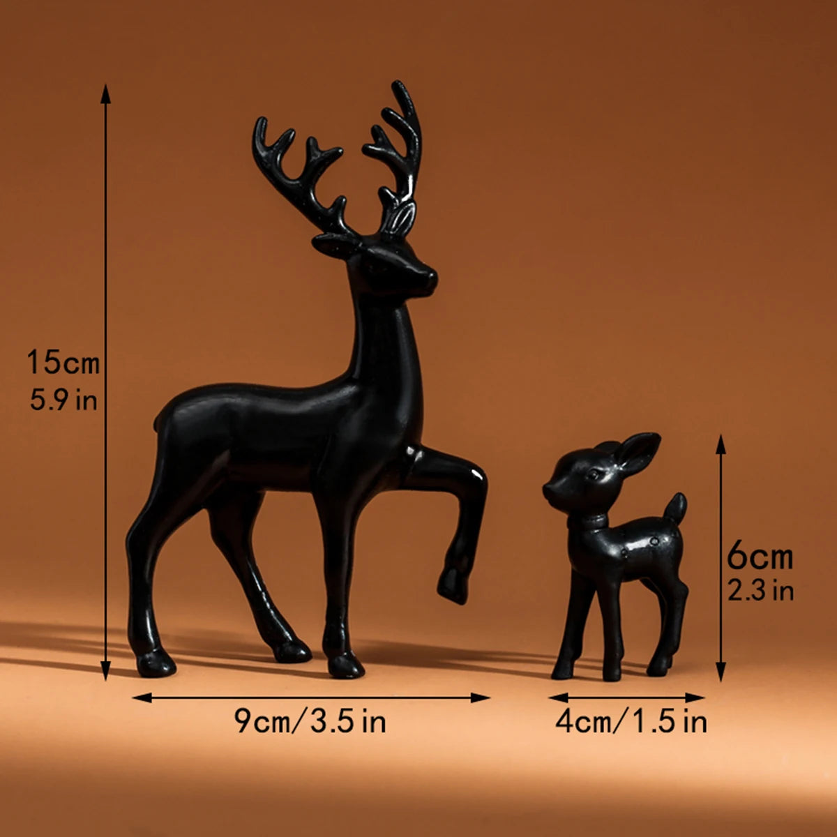 Set of 2 Mother Deer and Fawn Figurines – Cute Kids Room Decor Sculptures for Christmas & Home Decoration