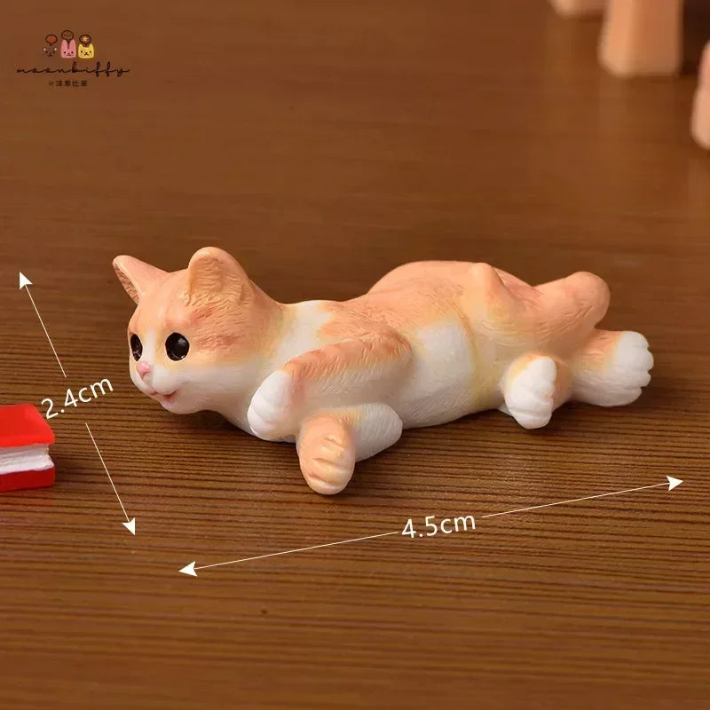 Resin Cat Ornaments – Miniature Kitten Figurines for Fairy Garden, Dollhouse, and DIY Home Decor